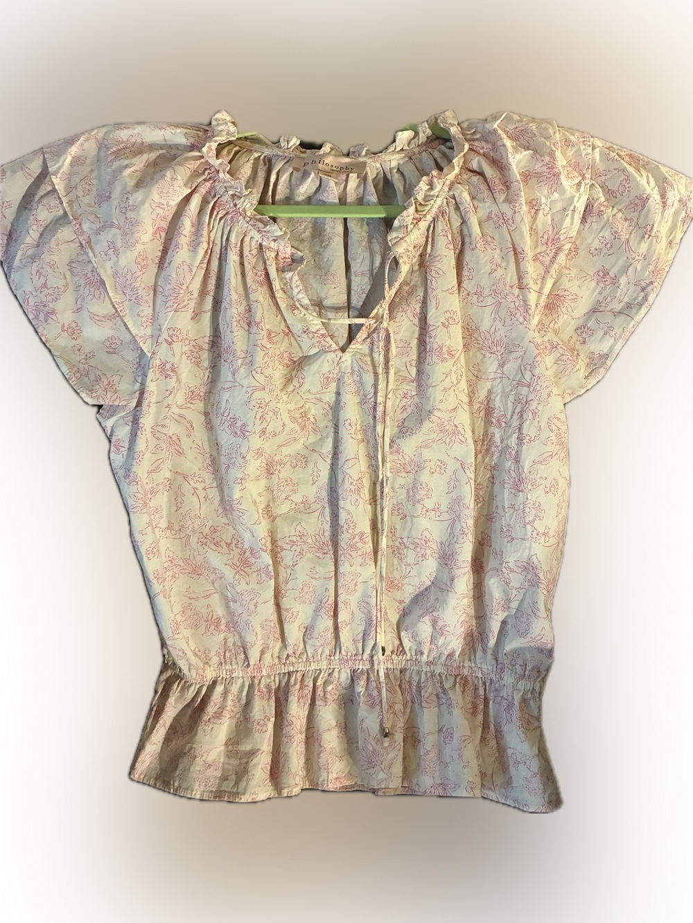 Philosophy Cream Blouse with Pink Floral Toile